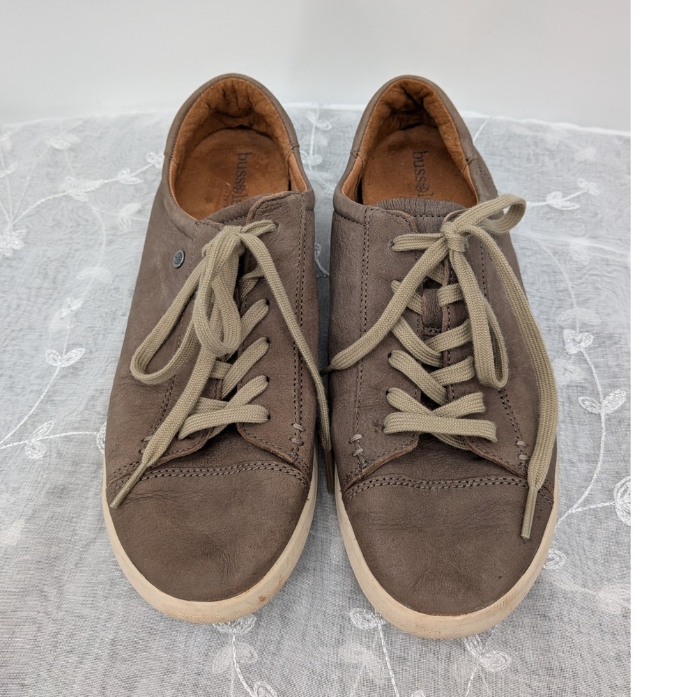 Casual Neutral Bussola Leather Zuccale Gray Brown Taupe Women's 11 (42) Sneakers